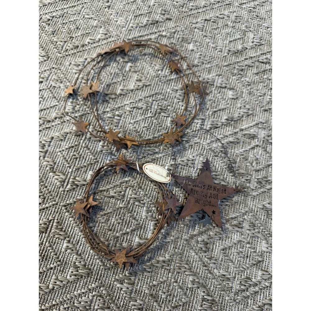 Metal Rustic style decorative 6'Lx1"H Sm Rust Star Garland từi Collections.